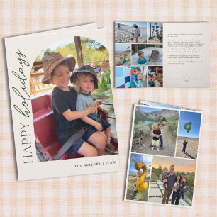 Photo Collage 11 Photo Year in Review Arch Folded Holiday Card