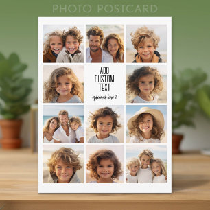 Photo Collage - 11 Pics with a text block 2 lines  Postcard