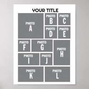 Photo Collage 12 photo layout Poster