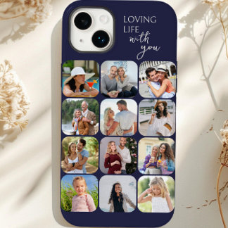 Photo Collage 12 Picture Grid Loving Life with You Case-Mate iPhone 14 Plus Case