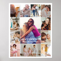 Photo Collage 12 Pictures 11x14 Custom White