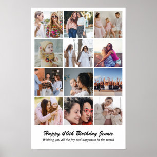 Photo Collage 12 Pictures 12x18 16x24 20x30 24x36 Poster