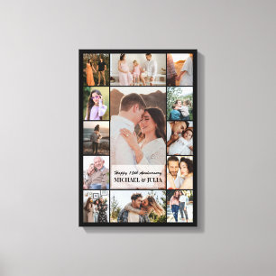 Photo Collage 13 Pictures 12x18 16x24 20x30 Black Canvas Print