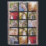 Photo Collage 15 photos Black<br><div class="desc">15 photo layout photo collage throw blanket. Great gift for college bound children! Also available with white or red photo frames.
Photo courtesy of Leeds Wedding Photographer, John Hope. Visit him at http://www.johnhopephotography.com</div>