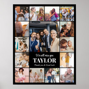 Photo Collage 15 Pictures 11x14 Custom Black Poster