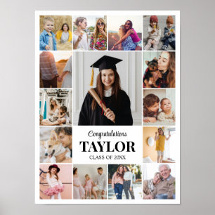 Photo Collage 15 Pictures 12x16 18x24 24x32 White Poster
