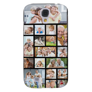 Photo Collage 18 Photos Custom Colour Black Galaxy S4 Case