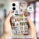 Photo Collage 18 Photos Custom Colour White iPhone 16 Case<br><div class="desc">Carry 18 of your favourite photos on this custom background colour cell phone case with a photo collage of a variety of shapes and sizes to accommodate a variety of pictures. Create your own photo collage cell phone case with this easy-to-use template for 18 square pictures against an editable white...</div>