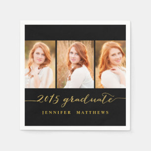 Photo Collage 2015 Graduation Party Paper Napkin