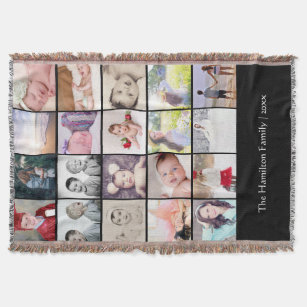 Photo Collage 20 photo Personalised One of a Kind Throw Blanket