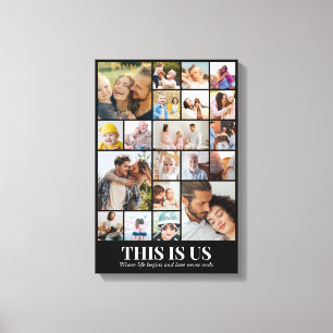 Photo Collage 20 Pictures 12x18 16x24 20x30 24x36 Canvas Print