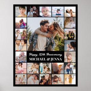 Photo Collage 24 Pictures 11x14 Custom Black Poster