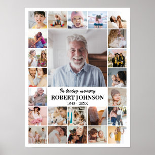 Photo Collage 24 Pictures 12x16 18x24 24x32 White Poster
