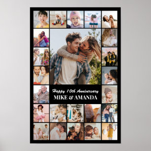 Photo Collage 24 Pictures 12x18 16x24 20x30 Black Poster
