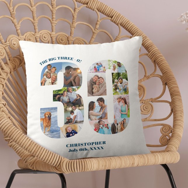 Photo Collage 30th Birthday Personalised Keepsake Cushion (Creator Uploaded)