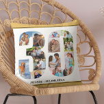 Photo Collage 30th Birthday Personalised Neutral Cushion<br><div class="desc">Personalised 30th Birthday Gift. This custom decorative pillow has a neat photo collage shaped into a number 30 with neutral beige sand / muted yellow borders and bronze modern typography. The template is set up ready for your custom name and birth date (which you can edit or leave blank). The...</div>