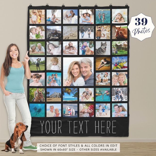 Photo Collage 39 Photo Collage Personalised Fleece Blanket (Creator Uploaded)