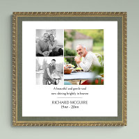 Photo Collage 3 Photo Simple Funeral Memorial