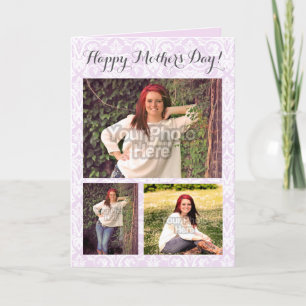 Photo Collage 3 Picture Mother's Day Personalised Card