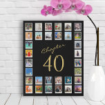 Photo Collage 40th Birthday Chapter 40 Faux Canvas Print<br><div class="desc">Celebrate the 40th birthday of someone special with this unique and meaningful gift: our faux canvas print featuring their favourite photos in a 32-photo collage template. Personalise this anniversary gift with the recipient's favourite photographs to create a lasting memory of their special milestone. A perfect way to commemorate their 40th...</div>