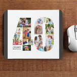 Photo Collage 40th Birthday Number 40 Personalised Mouse Pad<br><div class="desc">Create your own personalised mouse pad for a unique 40th birthday gift. The number 40 photo collage is on a white background with smart charcoal grey borders. The design includes up to 15 different photographs - in different shapes and sizes - to give you the plenty of flexibility in placing...</div>