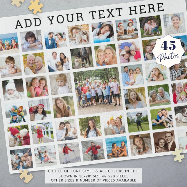 Photo Collage 45 Photos Personalised Custom Colour Jigsaw Puzzle (Creator Uploaded)