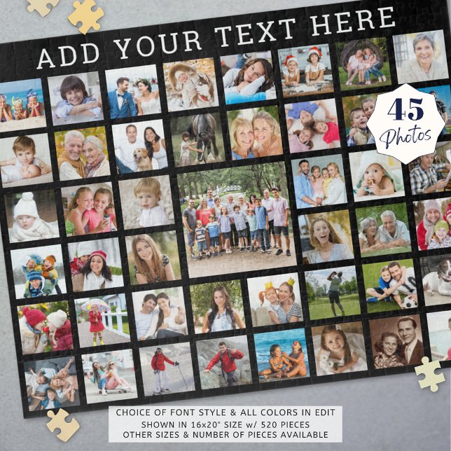 Photo Collage 45 Photos Personalised Custom Colour Jigsaw Puzzle (Creator Uploaded)