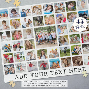 Photo Collage 45 Photos Personalised Custom Colour Jigsaw Puzzle