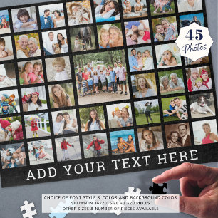 Photo Collage 45 Photos Personalised Custom Colour Jigsaw Puzzle