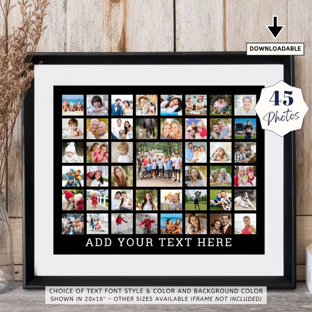 Photo Collage 45 Photos Personalised Custom Colour Poster (Creator Uploaded)