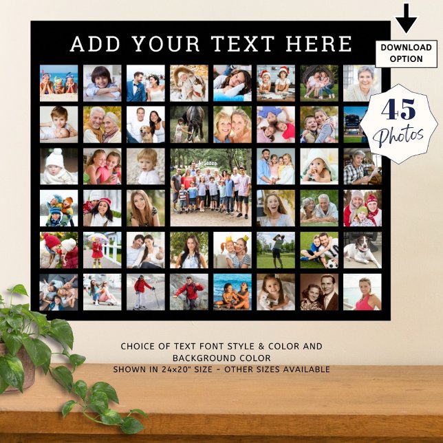 Photo Collage 45 Photos Personalised Custom Colour Poster (Creator Uploaded)