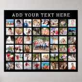 Photo Collage 45 Photos Personalised Custom Colour Poster (Front)