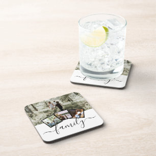 Photo Collage 4 Images Custom Personalised Coaster
