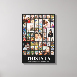 Photo Collage 50 Pictures 12x18 16x24 20x30 24x36 Canvas Print