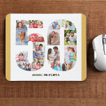 Photo Collage 50th Birthday Number 50 Custom Mouse Pad<br><div class="desc">Create your own personalized mouse pad for a unique 50th birthday gift. The number 50 photo collage is on a white background with neutral beige sand / muted yellow borders and bronze modern typography. The design includes up to 16 different photographs - in different shapes and sizes - to give...</div>