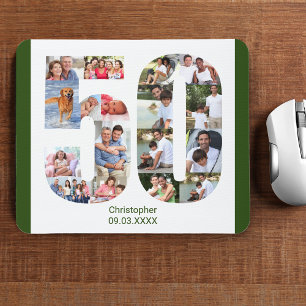 Photo Collage 50th Birthday Number 50 Personalised Mouse Pad