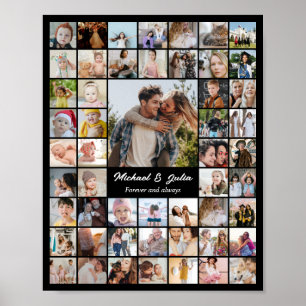 Photo Collage 52 Pictures 8x10 16x20 24x30 Black Poster