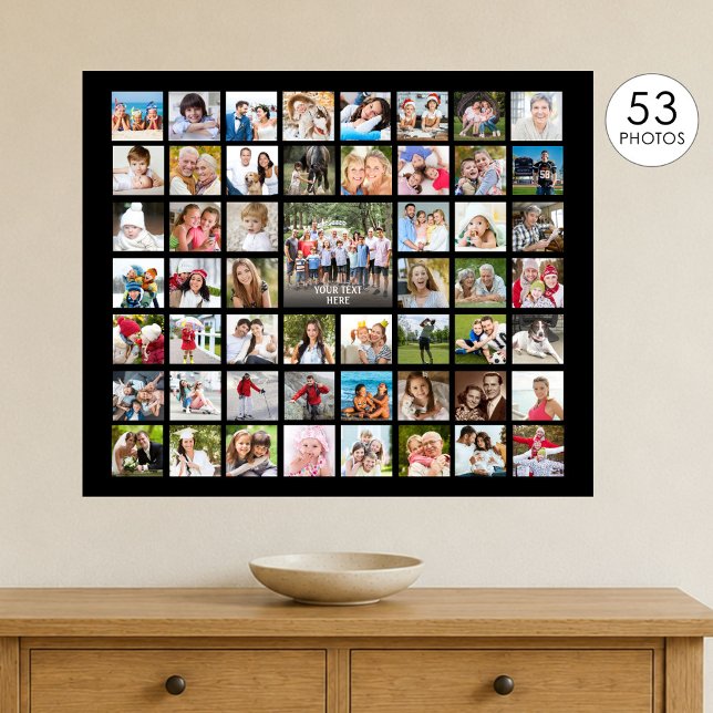 Photo Collage 53 Photos Personalised Custom Colour Poster (Creator Uploaded)