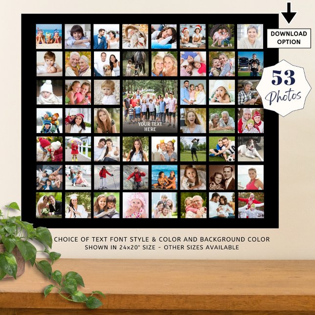 Photo Collage 53 Photos Personalised Custom Colour Poster (Creator Uploaded)