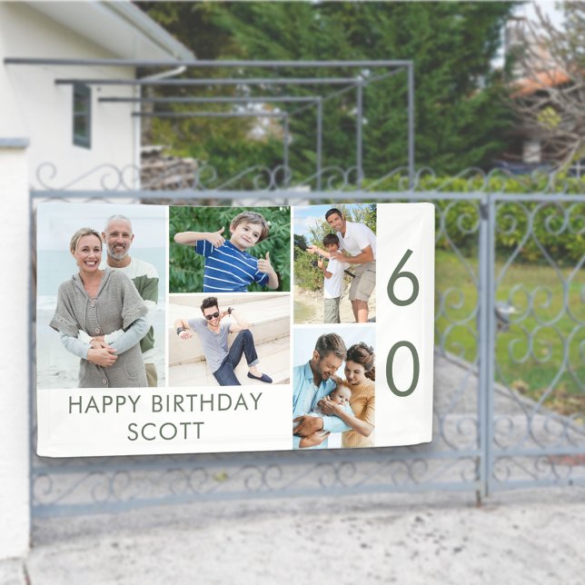 Photo Collage 5 Picture 60th Birthday Banner (Creator Uploaded)