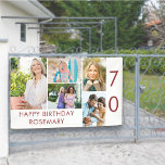 Photo Collage 5 Picture 70th Birthday Banner<br><div class="desc">Personalised banner celebrating a 70th Birthday - or customise for any other age! The photo template is set up for you to add 5 of your favourite photos which are displayed in a photo collage of horizontal landscape and vertical portrait formats. The wording simply reads "Happy Birthday [your name]" in...</div>