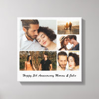 Photo Collage 5 Picture Grid Custom Square White