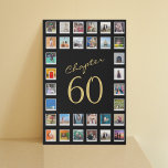 Photo Collage 60th Birthday Chapter 60 Large Faux  Faux Canvas Print<br><div class="desc">Are you looking for a special 60th birthday gift for someone special? Our beautiful faux canvas print family photo collage is the perfect way to show your love and appreciation. With 32 photographs, you can capture moments from the past and present, intimate family gatherings, and snapshots of happy times. This...</div>