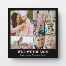 Photo Collage 6 Picture Grid Custom Square Black