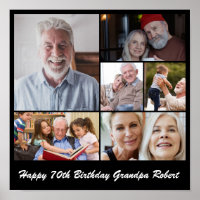 Photo Collage 6 Picture Grid Custom Square Black