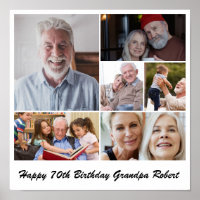 Photo Collage 6 Picture Grid Custom Square White