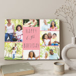 Photo Collage 7 Picture Coral Pink 60th Birthday Canvas Print<br><div class="desc">Say Happy 60th Birthday with a custom wrapped canvas. The photo template is set up for you to add 7 of your favourite photos which are displayed in a photo collage around the birthday greeting. The wording simply reads "Happy 60th Birthday" in casual typography. "60th" is actually editable if you...</div>