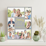 Photo Collage 7 Picture Family Life Quote Grey Canvas Print<br><div class="desc">Create your own wrapped canvas with 7 of your favourite photos. The design has a positive family quote, lettered in casual script and skinny font typography, with a modern colour palette of grey and yellow (editable). The wording reads "family life is the best life". The photo template is set up...</div>