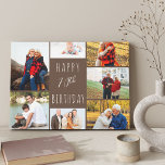 Photo Collage 7 Picture Warm Brown 70th Birthday Canvas Print<br><div class="desc">Say Happy 70th Birthday with a custom wrapped canvas. The photo template is set up for you to add 7 of your favourite photos which are displayed in a photo collage around the birthday greeting. The wording simply reads "Happy 70th Birthday" in casual typography. "70th" is actually editable if you...</div>