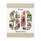 Photo Collage 80th Birthday Neutral Beige Picture